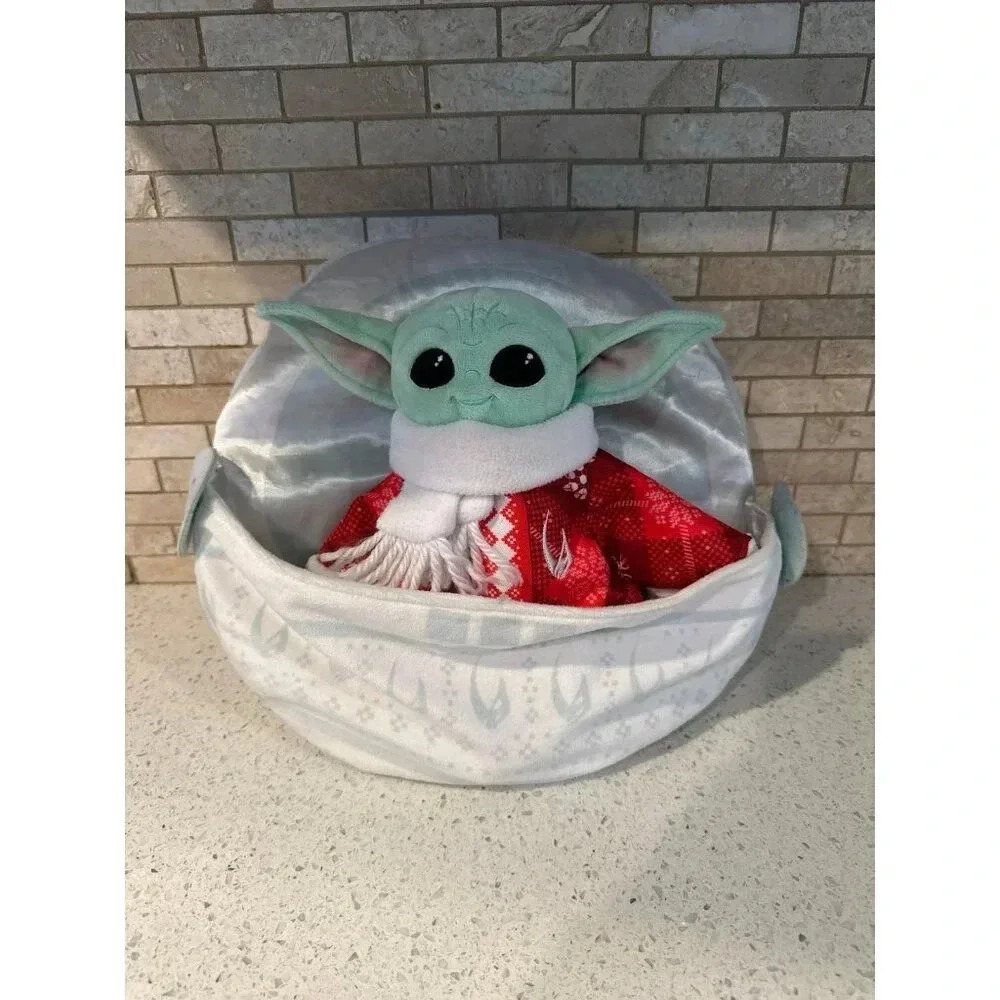 STAR WARS Grogu Holiday‎ Plush Hover Pram Yoda Mandalorian Jedi Christmas #34